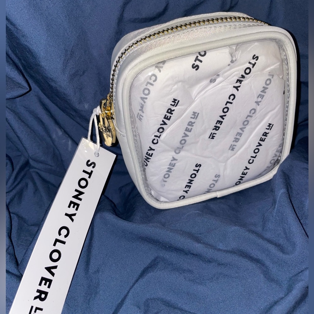 NWT Stoney Clover Lane Storm Grey Clear Mini Pouch
